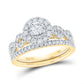 14k Yellow Gold Round Diamond Twist Bridal Wedding Ring Set 1 Cttw (Certified)