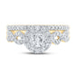 14k Yellow Gold Round Diamond Twist Bridal Wedding Ring Set 1 Cttw (Certified)