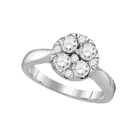 14k White Gold Diamond Bridal Engagement Ring 1 Cttw