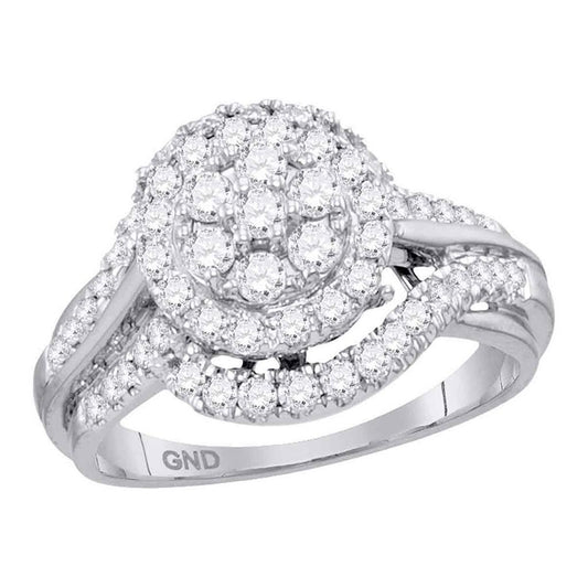 14k White Gold Diamond Bridal Engagement Ring 1 Cttw