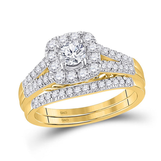 14k Yellow Gold Round Diamond Bridal Engagement Ring 1 Cttw (Certified)