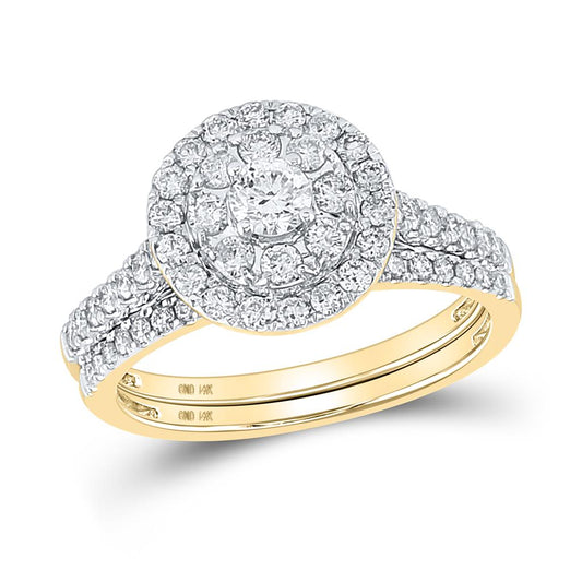 1 CT-Diamond 1/5 RD-CS BLISS  BRIDAL SETS DOUBLE HALO