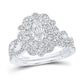 14k White Gold Oval Diamond Twist Bridal Wedding Ring Set 1 Cttw (Certified)
