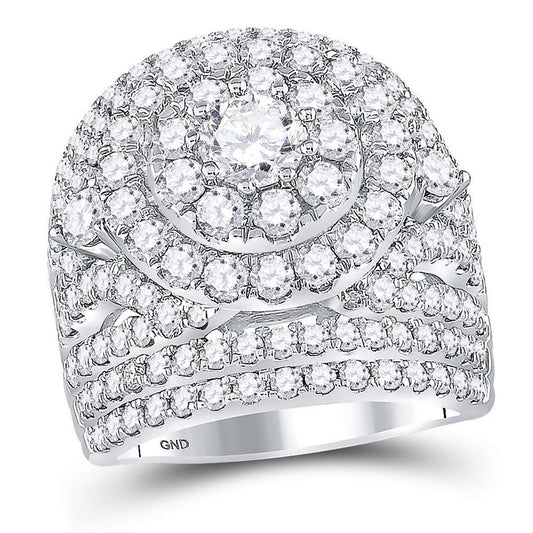 14k White Gold Diamond Halo Bridal Engagement Ring 5 Cttw (Certified)