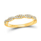 10k Yellow Gold Round Diamond Twist Stackable Band Ring 1/4 Cttw
