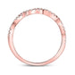 14k Rose Gold Round Diamond Twist Stackable Band Ring 1/4 Cttw