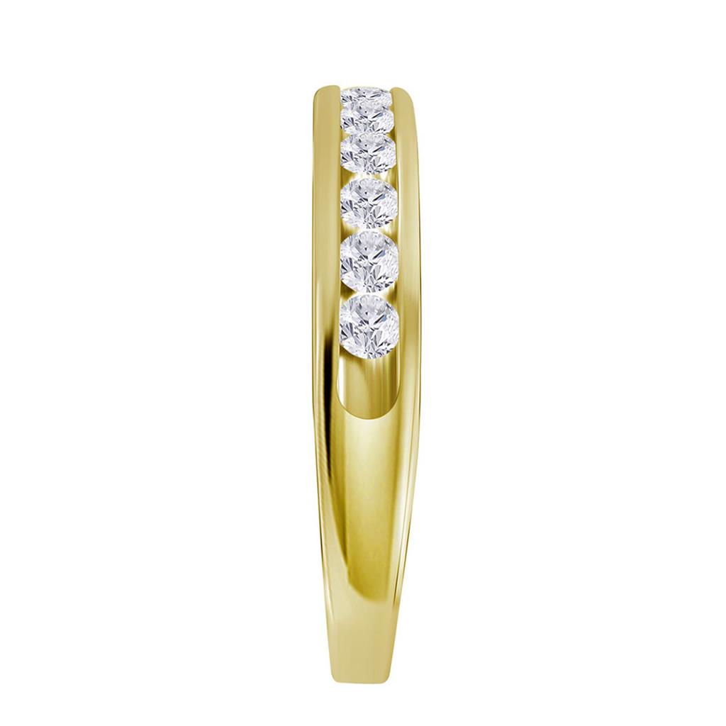 14k Yellow Gold Round Diamond Wedding Single Row Band Ring 1/2 Cttw