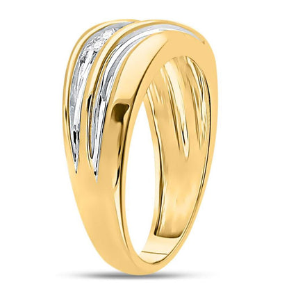 14k Yellow Gold Round Diamond Wedding Band Ring 1/4 Cttw