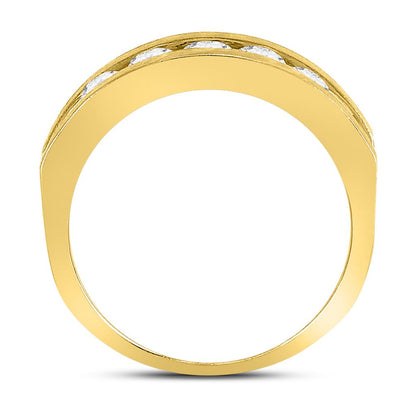 10k Yellow Gold Round Diamond Single Row 5-Stone Wedding Band Ring 1/2 Cttw