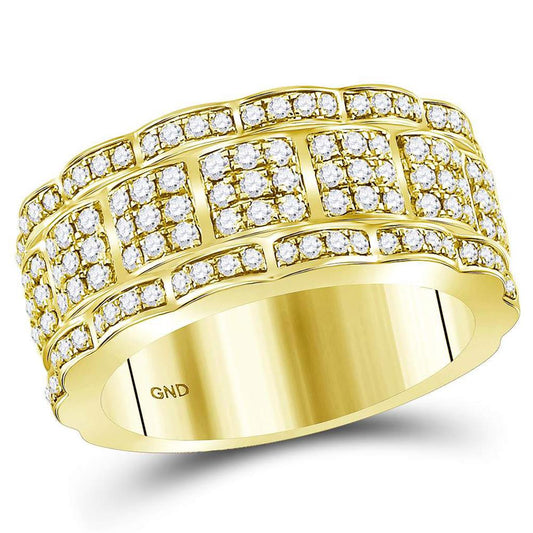 14k Yellow Gold Round Diamond Band Ring 1-7/8 Cttw