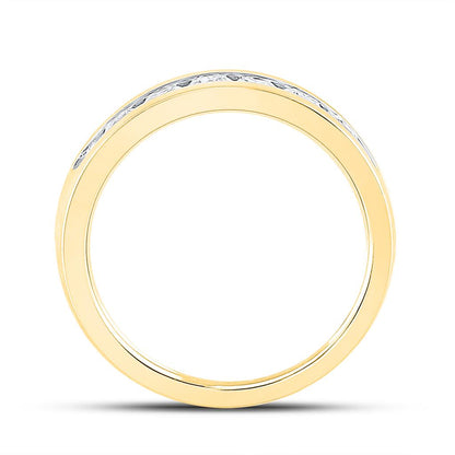 14k Yellow Gold Round Diamond Wedding Anniversary Band 1 Cttw