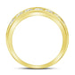 14k Yellow Gold Machine Set Round Diamond Wedding Channel Band Ring 1-1/2 Cttw