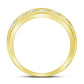 14k Yellow Gold Machine Set Round Diamond Wedding Channel Band Ring 1-1/2 Cttw