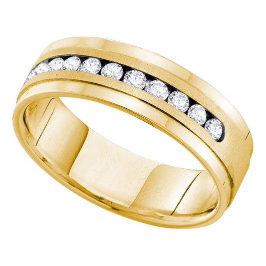 14k Yellow Gold Round Diamond Wedding Band Ring 1/4 Cttw