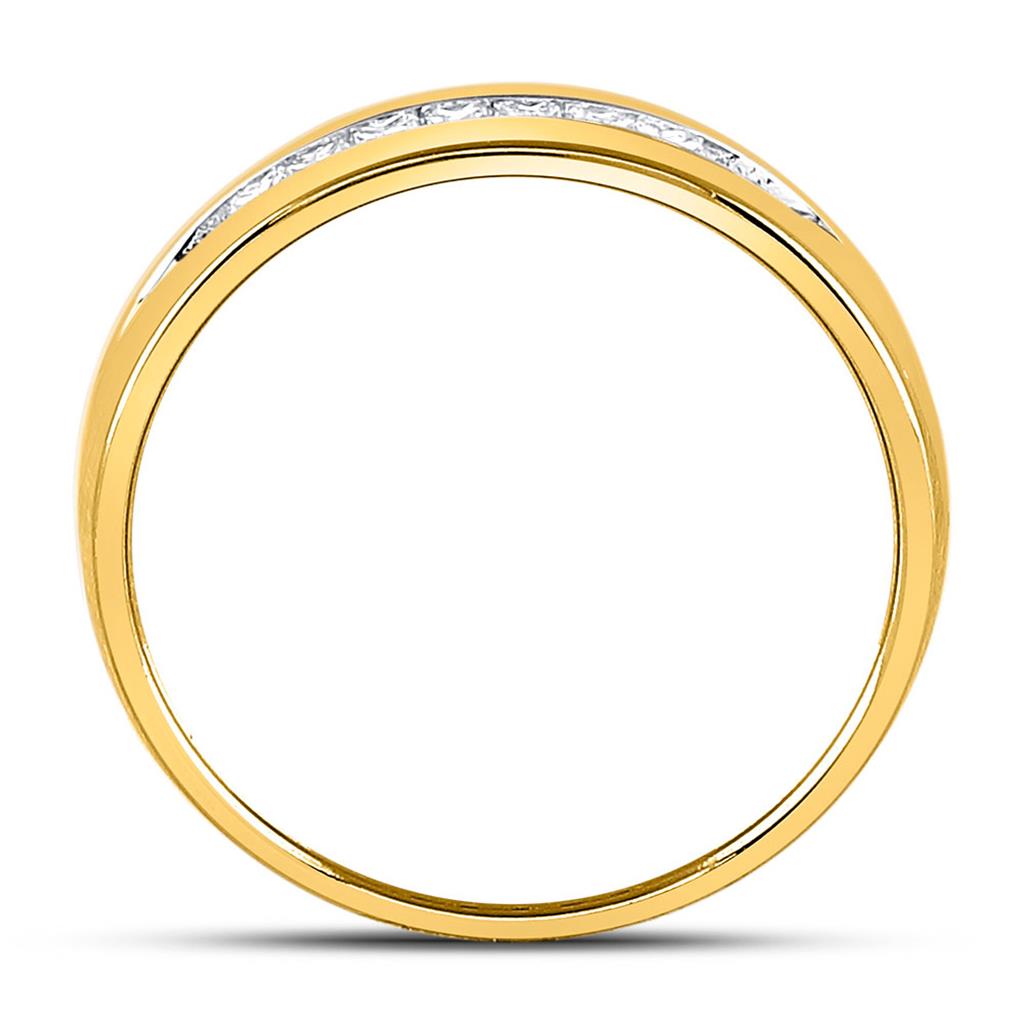 14k Yellow Gold Princess Diamond Wedding Band Ring 1/4 Cttw