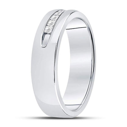 14k White Gold Princess Diamond Wedding Band Ring 1/4 Cttw