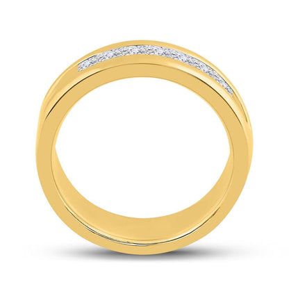 14k Yellow Gold Princess Diamond Wedding Band 1 Cttw