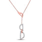 14k Rose Gold Round Diamond Geometric Fashion Necklace 1/6 Cttw