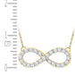 10k Yellow Gold Round Diamond Infinity Pendant Necklace 1/5 Cttw