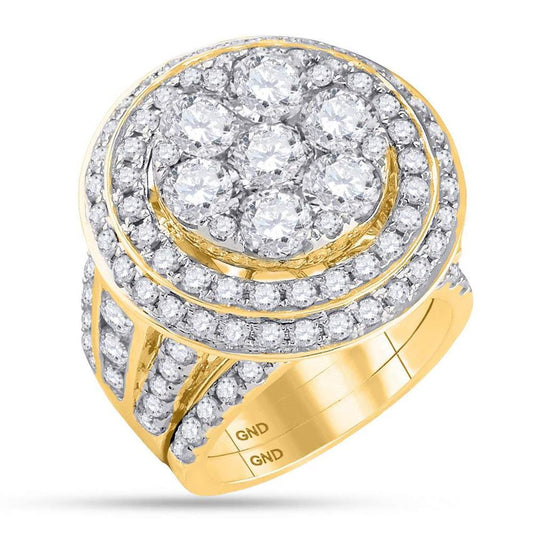 14k Yellow Gold Diamond Bridal Wedding Ring Set 7 Cttw