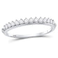 14k White Gold Round Diamond Modern Style Stackable Band Ring 1/3 Cttw