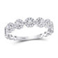 14k White Gold Round Diamond Halo Solitaire Stackable Band Ring 1/3 Cttw