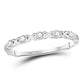 14k White Gold Round Diamond XOXO Love Stackable Band Ring 1/12 Cttw