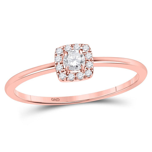 10kt Yellow Gold Round Diamond Solitaire Stackable Band Ring 1/5 Cttw