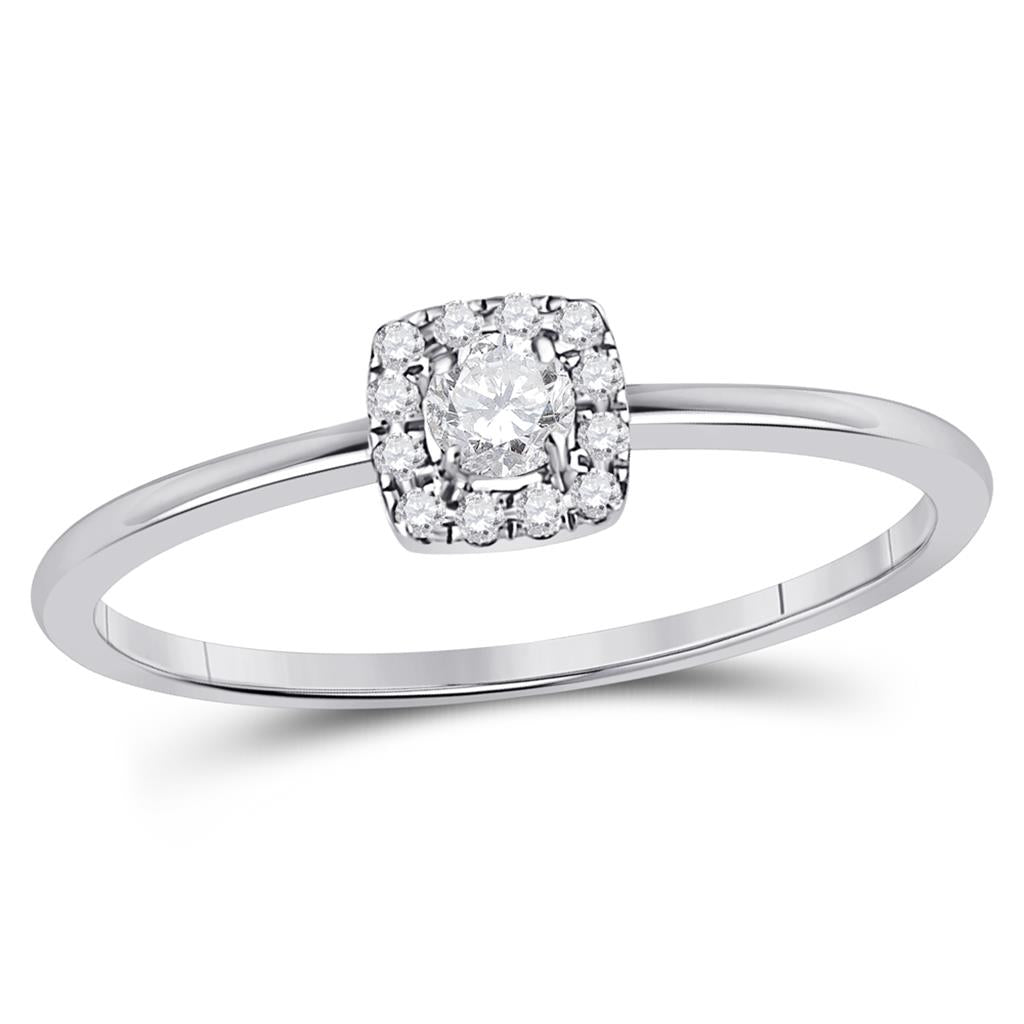 10kt Rose Gold Round Diamond Solitaire Stackable Band Ring 1/5 Cttw