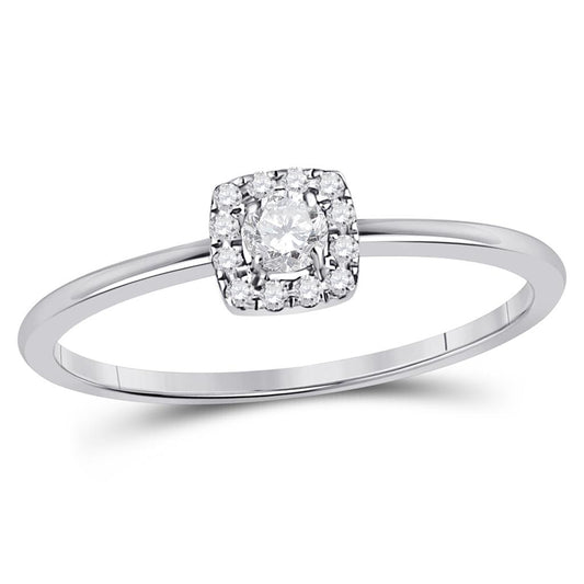 10kt Rose Gold Round Diamond Solitaire Stackable Band Ring 1/5 Cttw