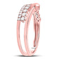 14k Rose Gold Round Diamond Fashion Heart Ring 3/8 Cttw