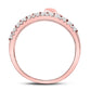 14k Rose Gold Round Diamond Fashion Heart Ring 3/8 Cttw