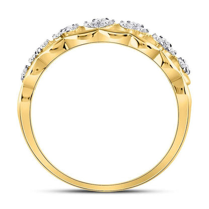 14k Yellow Gold Round Diamond Stackable Band Ring 1/4 Cttw