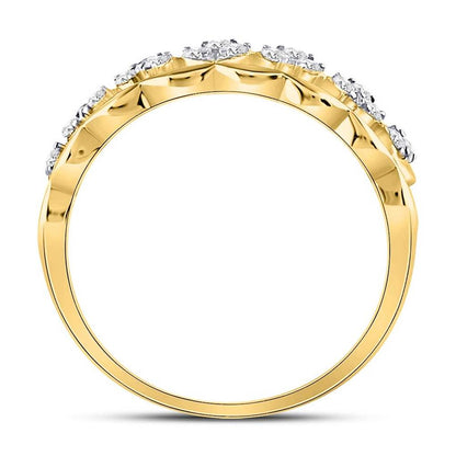14k Yellow Gold Round Diamond Stackable Band Ring 1/4 Cttw