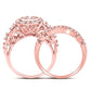14k Rose Gold Round Diamond Vintage Bridal Wedding Ring Set 2 Ctw