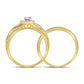 10k Yellow Gold Round Diamond Bridal Wedding Ring Set 1/2 Cttw