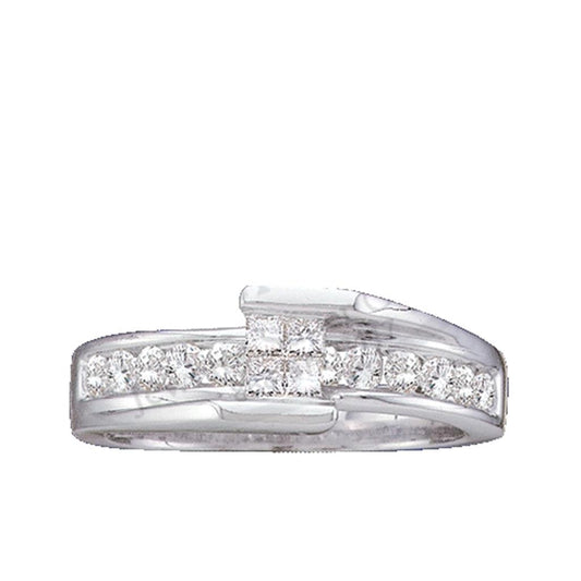 14k Yellow Gold Princess Diamond Band Ring 1/2 Cttw