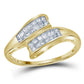 14k Yellow Gold Princess Diamond Bypass Band Ring 1/3 Cttw