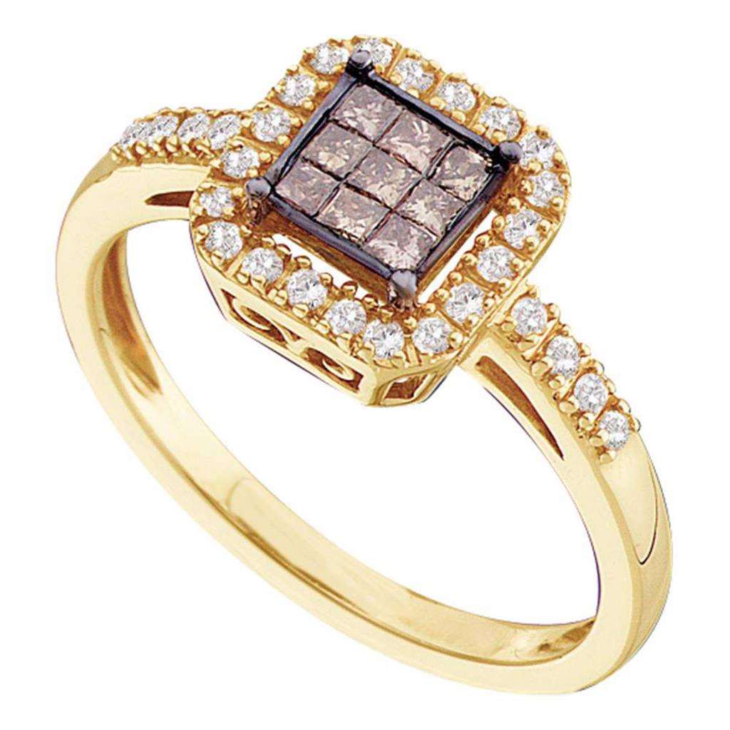 1/3CT-Diamond BROWN INVISIBLE RING