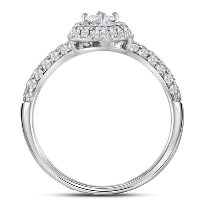 14k White Gold Princess Diamond 2-stone Bridal Engagement Ring 1 Ctw (Certified)