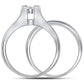 14k White Gold Princess Diamond Bridal Wedding Ring Set 1 Cttw - Size 6