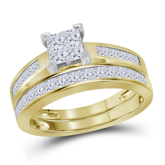 1 CT-Diamond INVISIBLE BRIDAL SET