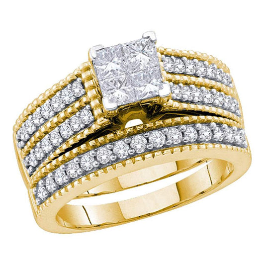 1 CT-Diamond INVISIBLE BRIDAL SET
