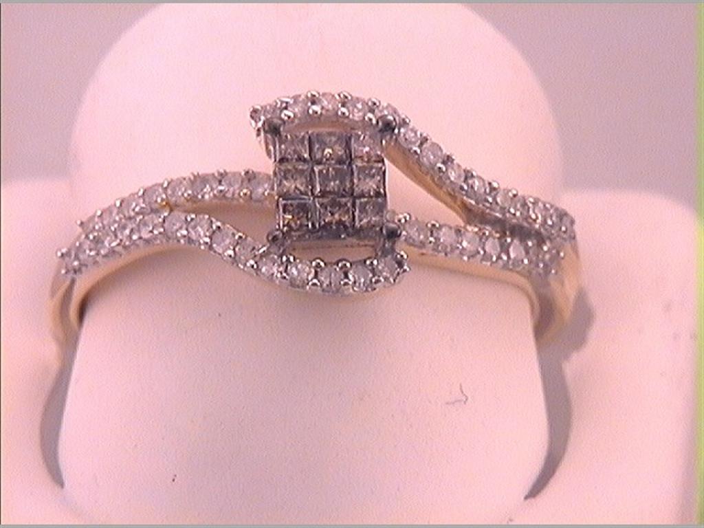 10k Yellow Gold Princess Brown Diamond Fashion Ring 1/3 Cttw