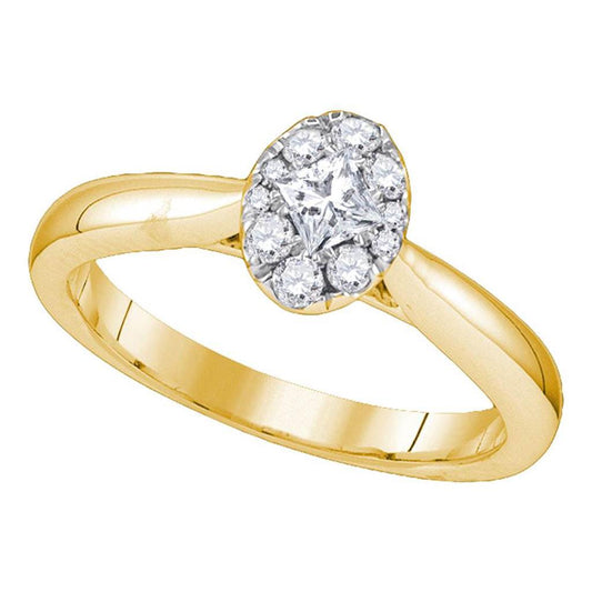 14k Yellow Gold Princess Diamond Solitaire Bridal Engagement Ring 3/8 Cttw