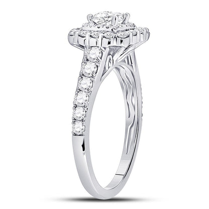 14k White Gold Princess Diamond Solitaire Bridal Engagement Ring 1-1/5 Ctw (Certified)