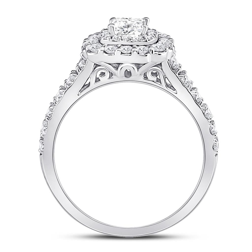14k White Gold Princess Diamond Solitaire Bridal Engagement Ring 1-1/5 Ctw (Certified)