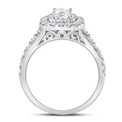 14k White Gold Princess Diamond Solitaire Bridal Engagement Ring 1-1/5 Ctw (Certified)