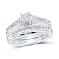 14k White Gold Princess Diamond Bridal Wedding Ring Set 1 Cttw (Certified) Size 8