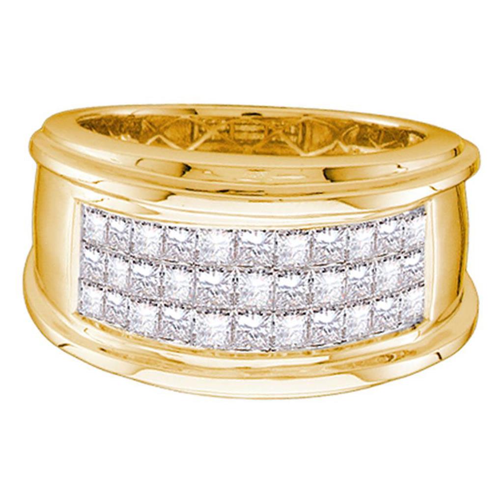 14k Yellow Gold Princess Diamond Wedding Band Ring 1 Cttw